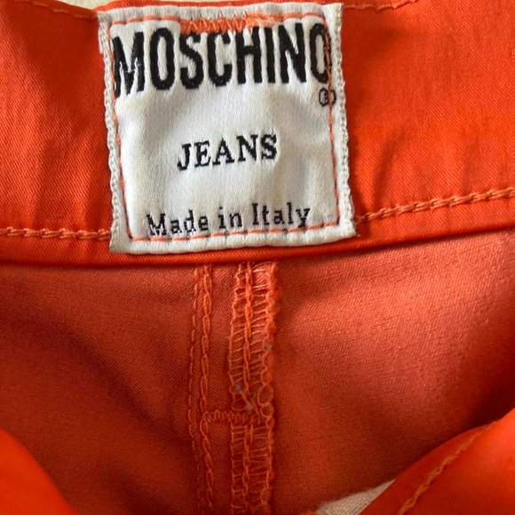 moschino jeans stretchy lycra bright orange jeans 26” - Picture 3 of 4